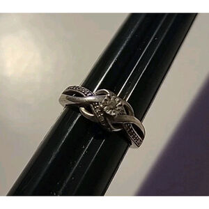 Size 6.5 Infinity Vintage Diamond Ring With Accent Chocolate Gemstones
